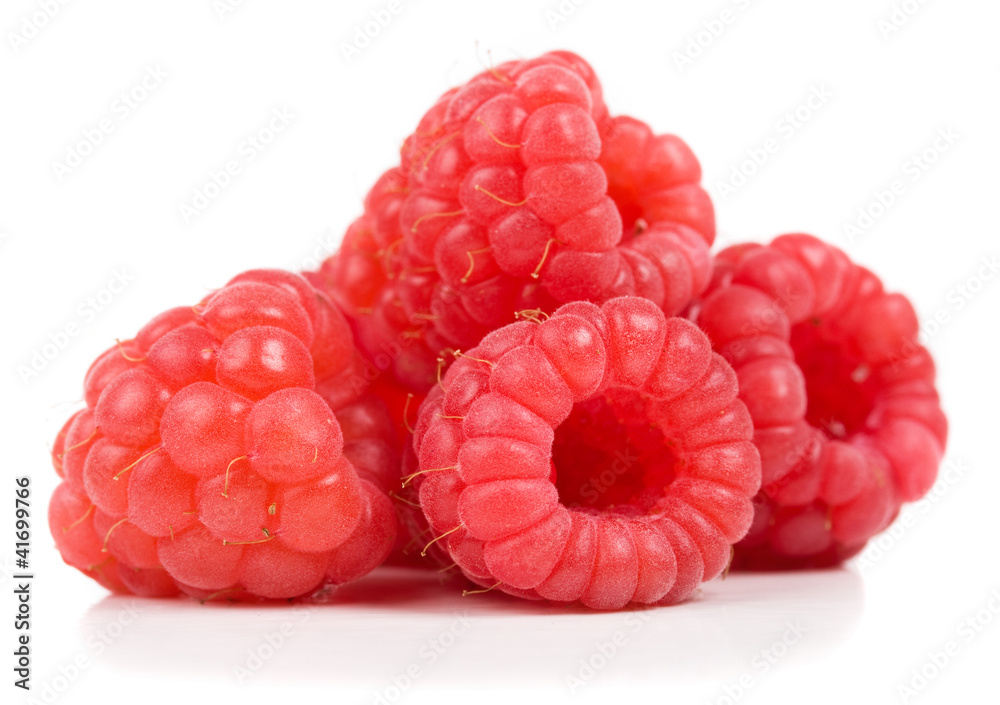 ripe red raspberry on white ripe red raspberry on white