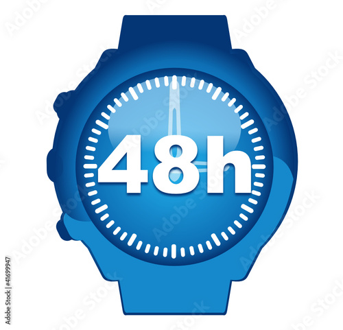 48 heures sur montre bleue