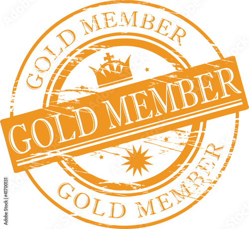 Stamp Gold Member, vector illustration