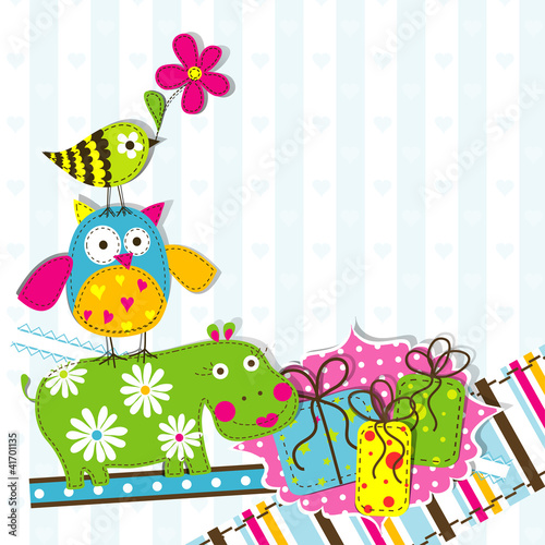 Template greeting card, vector