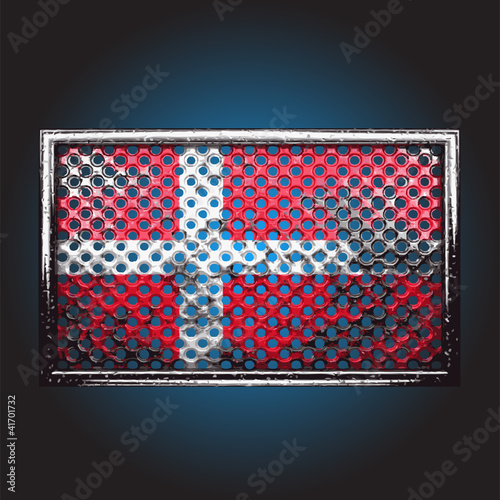 Vector flag on old metal