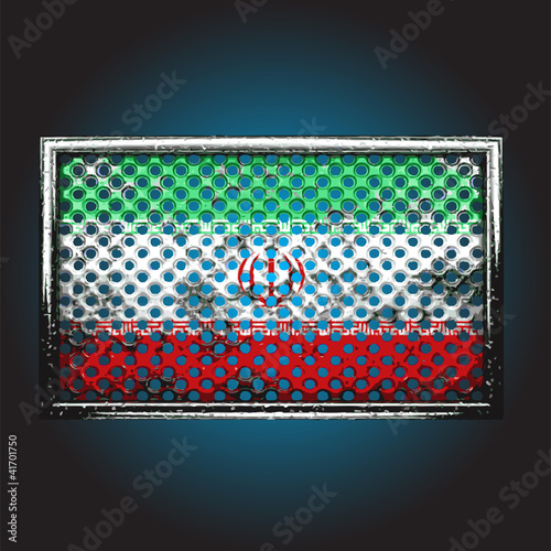 Vector flag on old metal