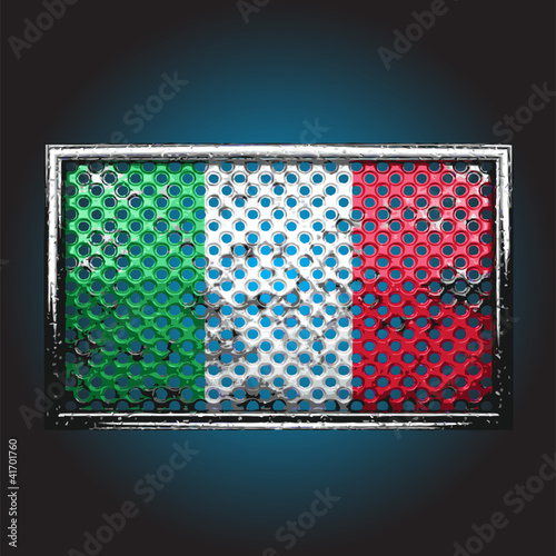 Vector flag on old metal