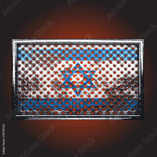 Vector flag on old metal