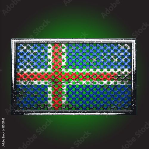 Vector flag on old metal