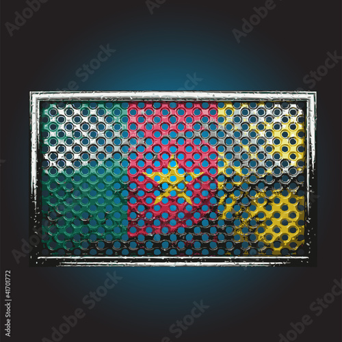 Vector flag on old metal