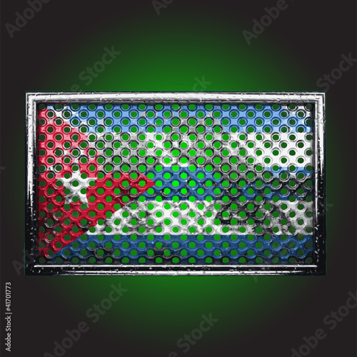 Vector flag on old metal