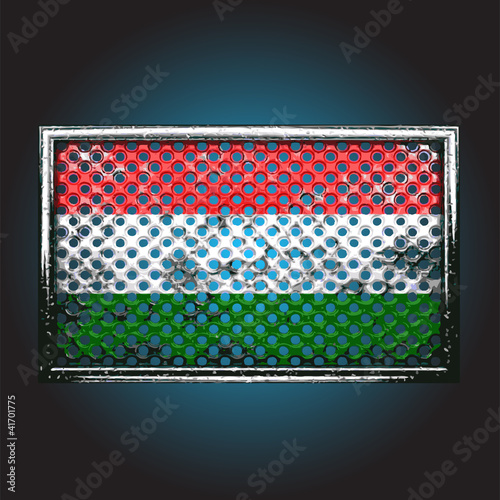 Vector flag on old metal