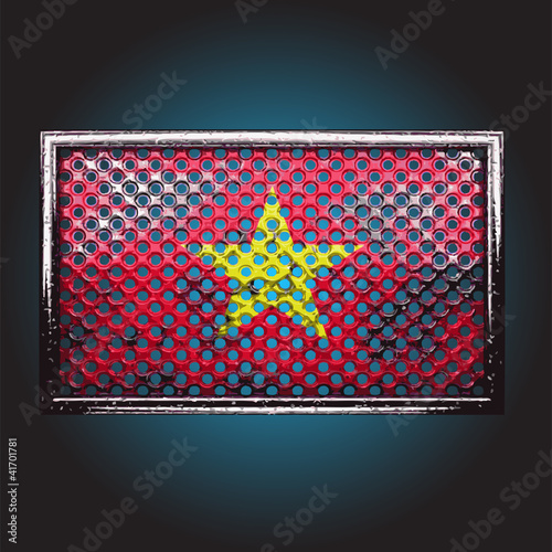 Vector flag on old metal