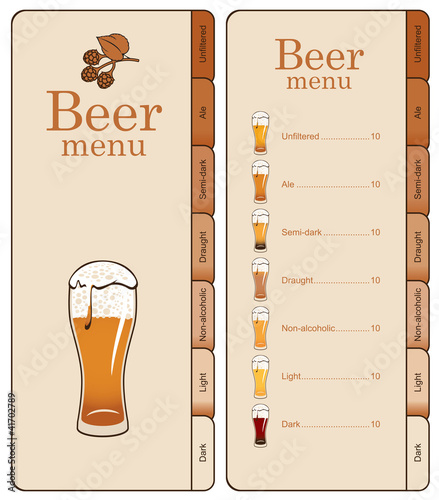 Banner with different types of beer