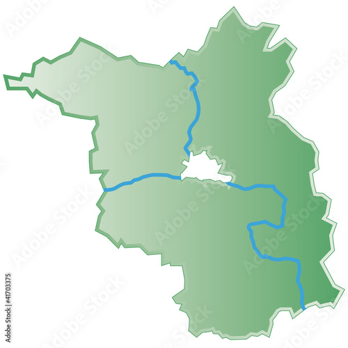 Brandenburg Bundesland Schematische Karte mit QXP9 Datei