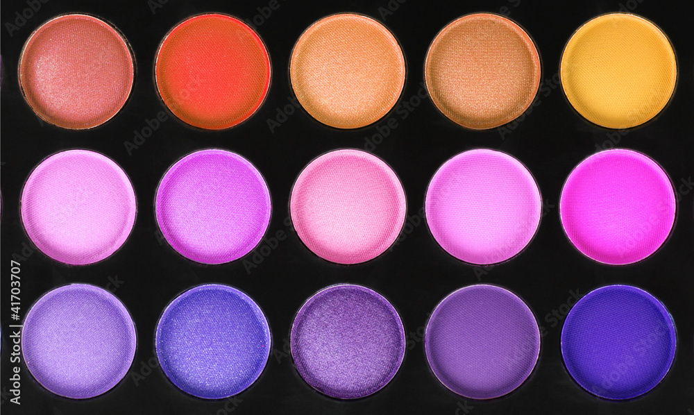 palette of color eyeshadows isolated on white palette of color eyeshadows isolated on white