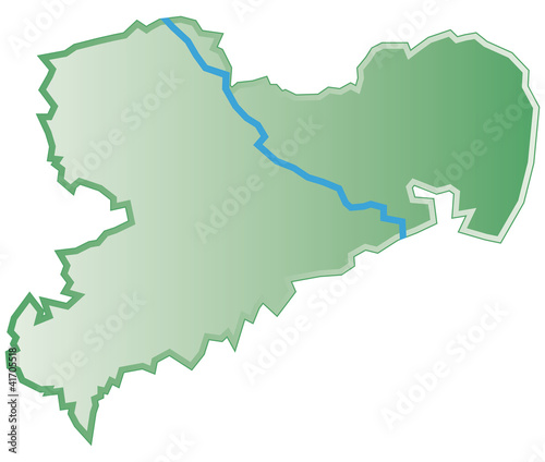 Sachsen Bundesland Schematische Karte mit QXP9 Datei