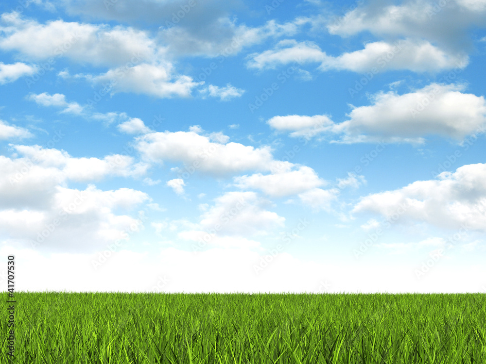 Nature background - meadow and blue sky Nature background - meadow and blue sky