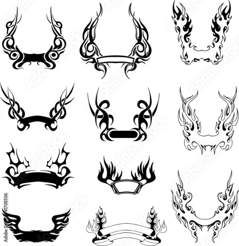 Set of simple tribal wreaths