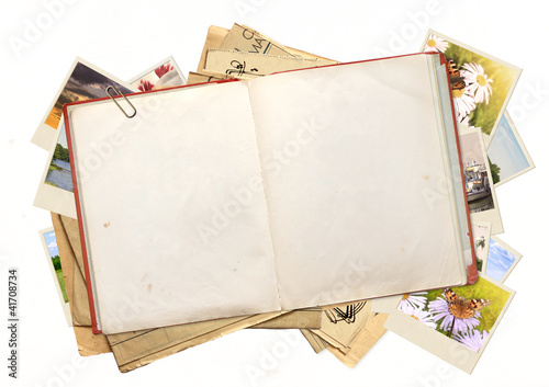 Old book and photos