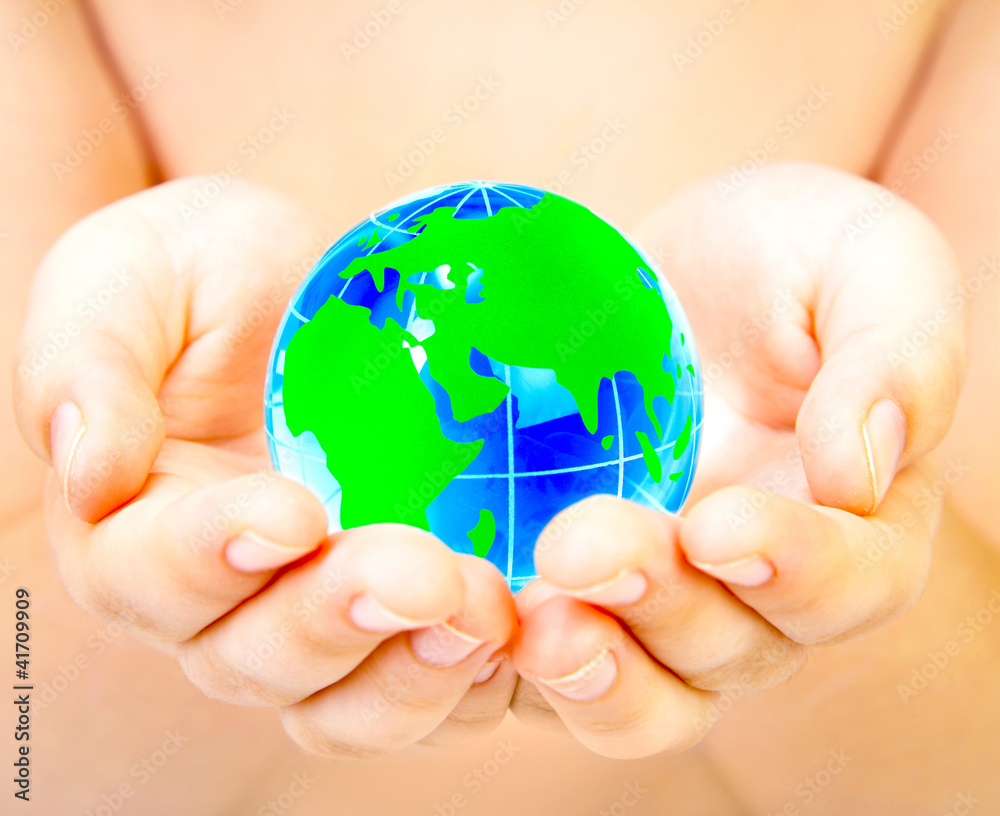 globe in hands