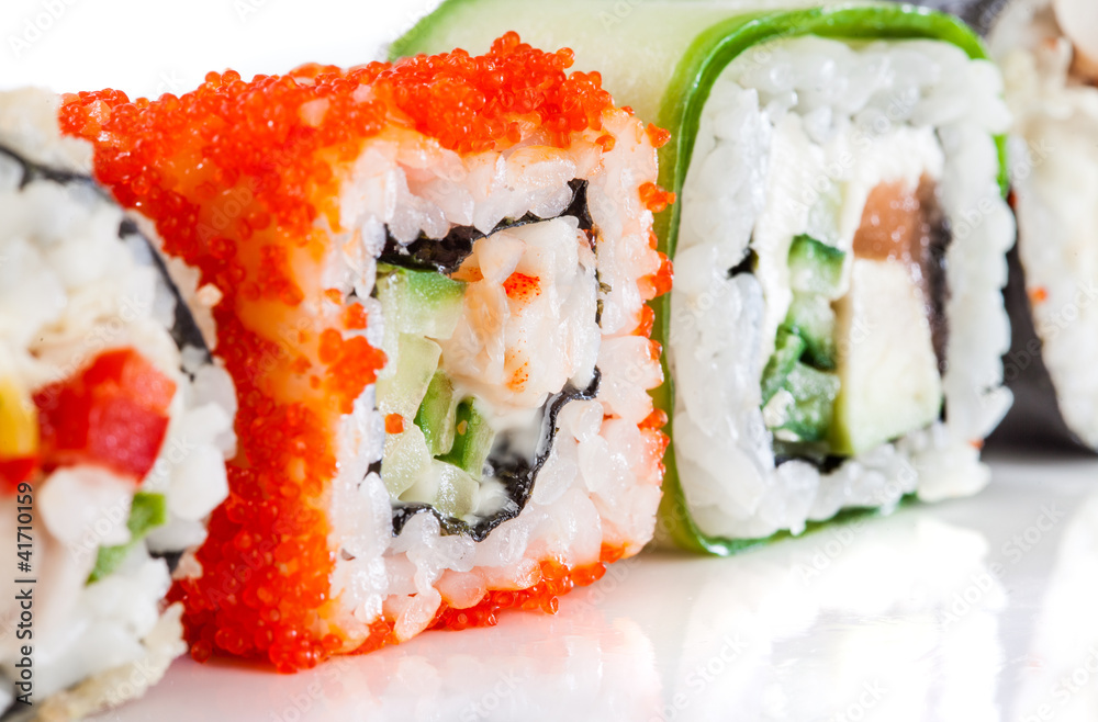 Sushi Roll on a white background Sushi Roll on a white background