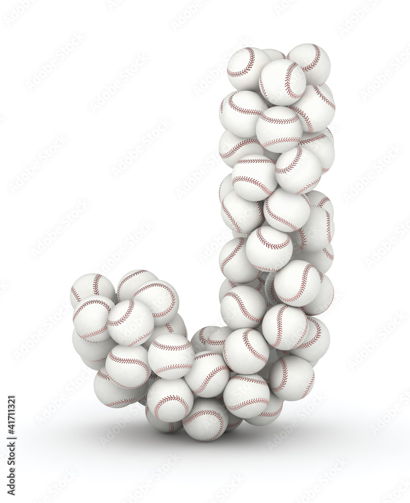 Letter J, baseball balls font Letter J, baseball balls font