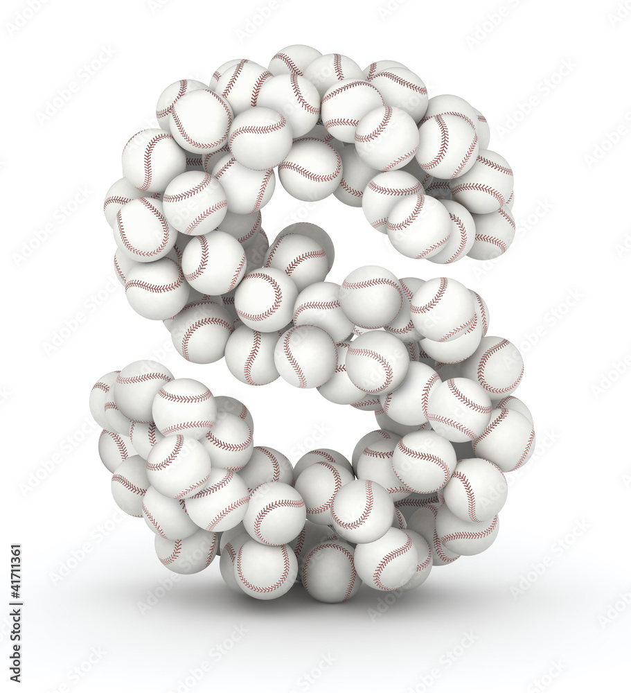 Letter S, baseball balls font Letter S, baseball balls font