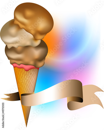 Cono gelato con striscione