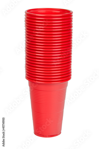 Stack of red plastic cups