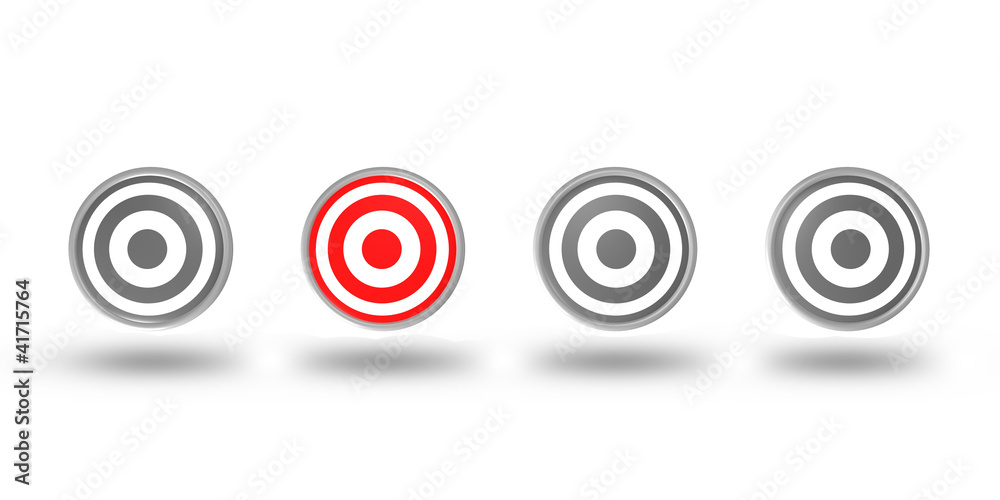 right target selection concepton white background right target selection concepton white background