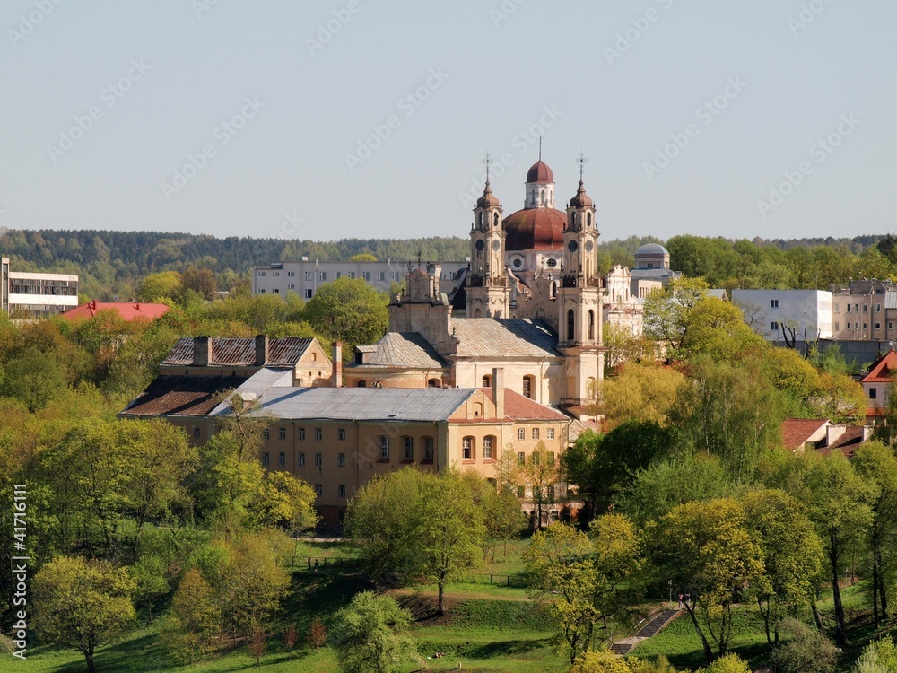 Church in the nature - Vilnius city view.