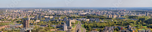 Morning in the Vilnius city - aerial view of capital.