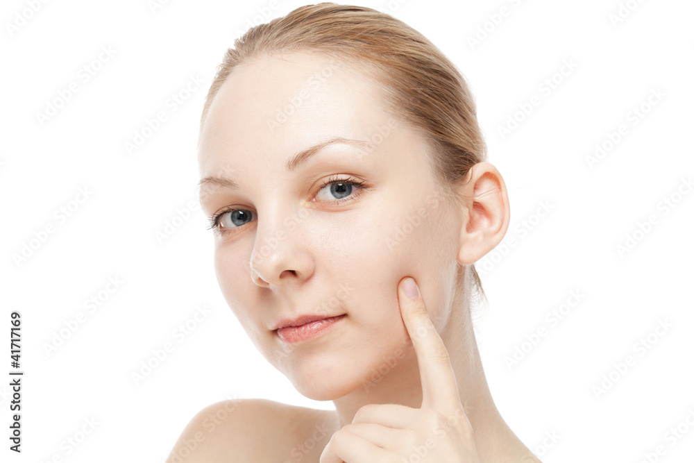 Portrait of beautiful young woman on white background Portrait of beautiful young woman on white background