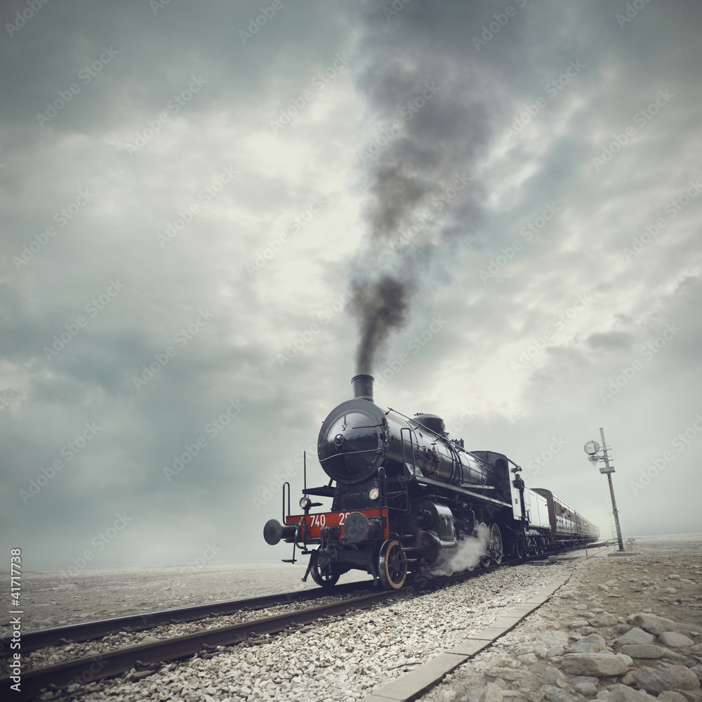 Fototapeta premium czarny pociąg