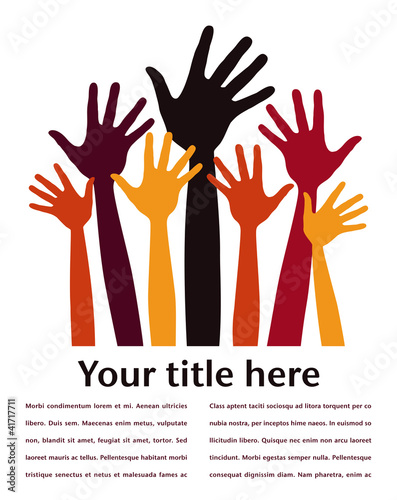 Happy hands with copy space vector.