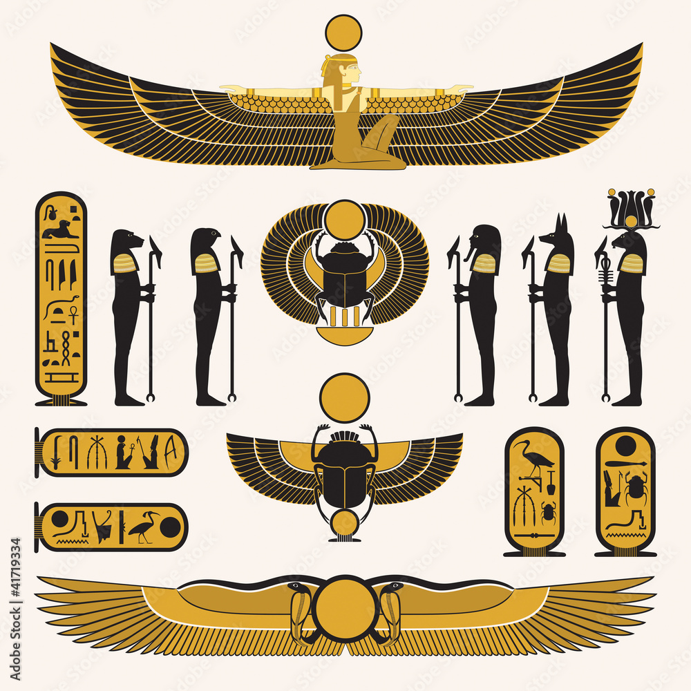 Ancient Egyptian symbols and decorations Stock Vector Adobe Stock