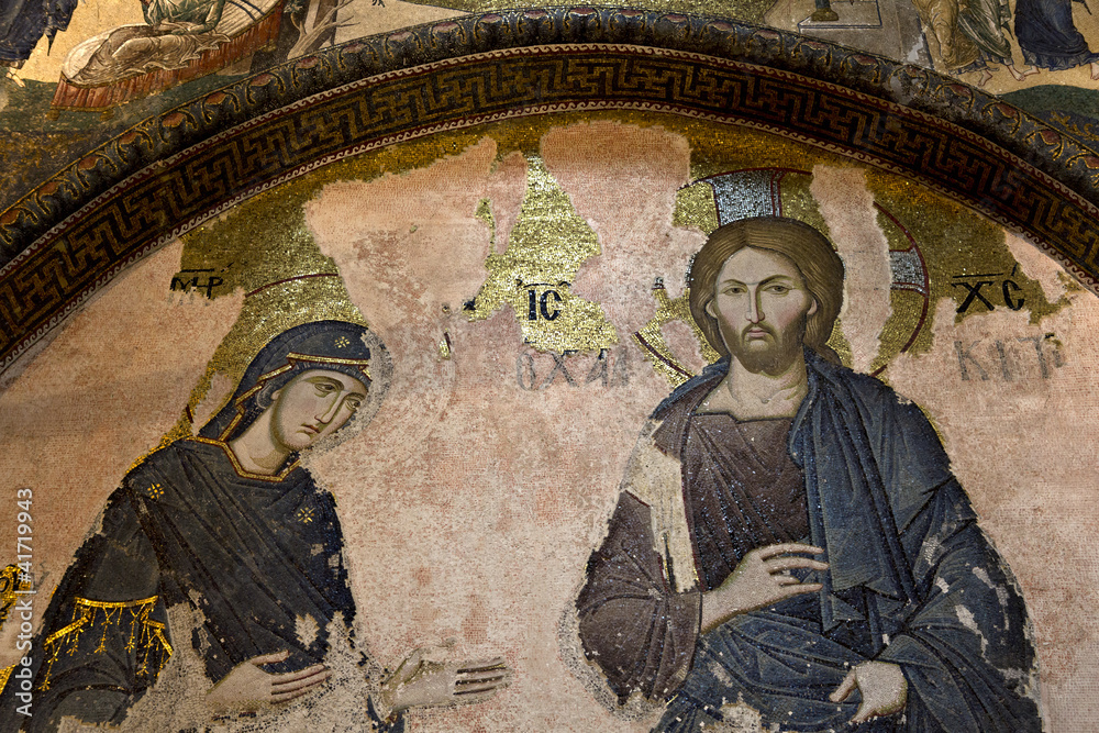Deesis Mosaic in Chora (Kariye) Church, Istanbul, Turkey