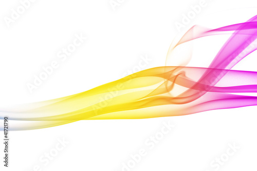 wave and smoke of different colors isolated on white