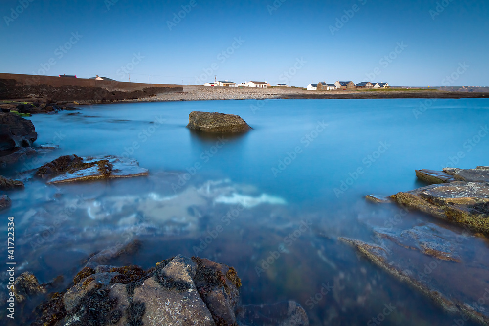 Atlantic ocean scenery at amazing sunset, Ireland