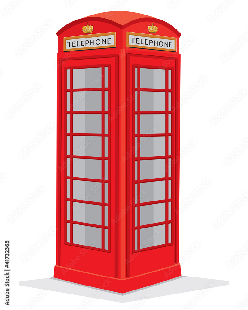 Vecteur Stock Red telephone box - London | Adobe Stock