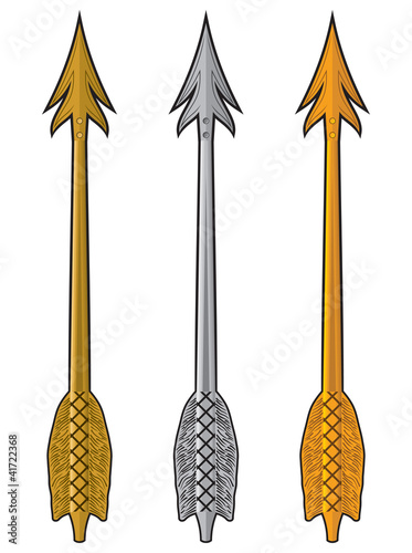 Gold, silver and bronze arrow
