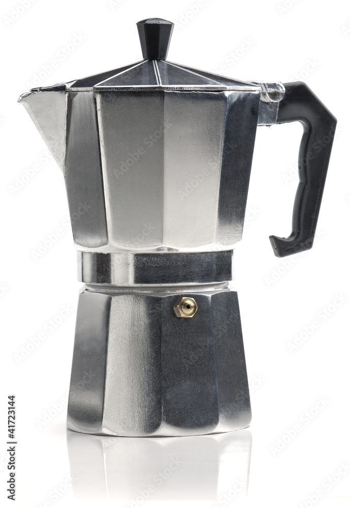 Italian coffee maker isolated on white background. Italian coffee maker isolated on white background.