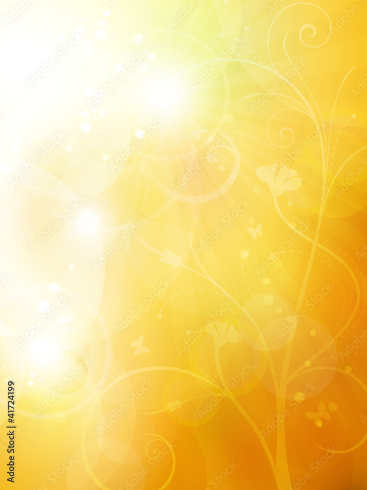 Soft golden, sunny summer or autumn bokeh background