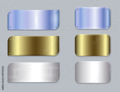 set of vector metal banners