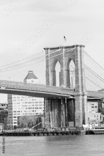 Architectural Detail of Brooklyn Bridge in New York City
