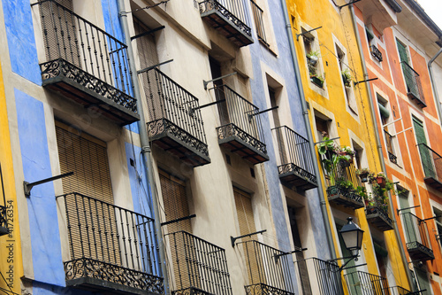 Colorful facades in Cuenca, Spain
