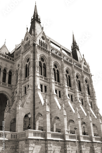 budapest parliament  monochrome 