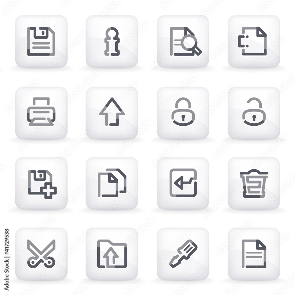 Document icons  on gray buttons.