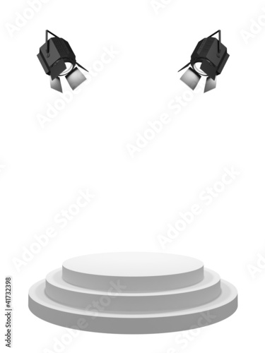 Pedestal with searchlights