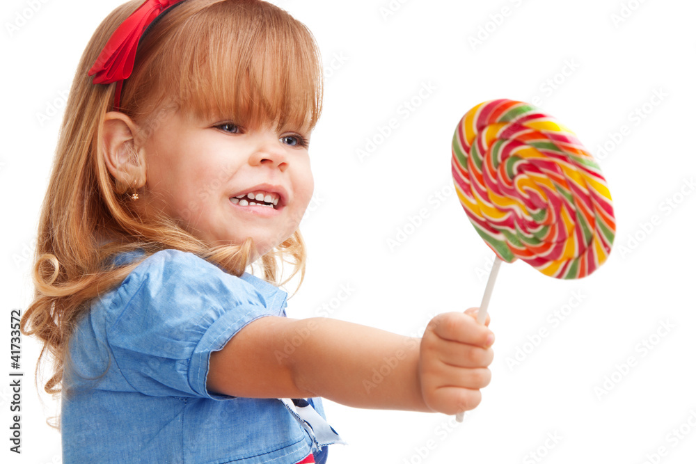 Sharing a giving away lollipop