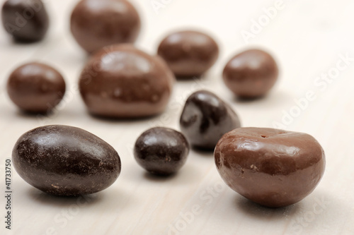chocolates bon bon, on wooden table