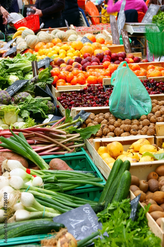 stand de légumes au marché