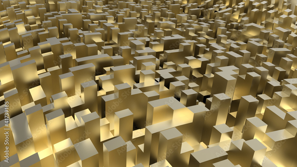 Abstract architecture background (golden cubes) Abstract architecture background (golden cubes)